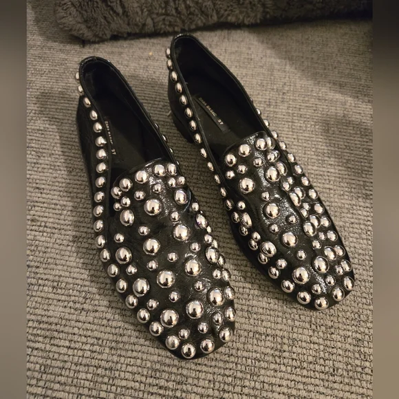 Zara | Shoes | Zara Black Studded Loafers | Poshmark display picture 3